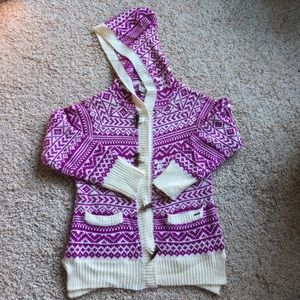 Avalanche Fair Isle Hooded Cardigan Sweater